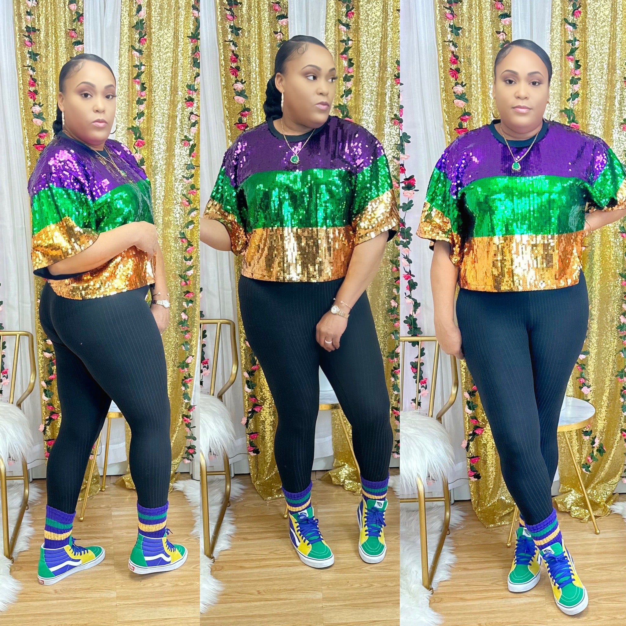 Plus size shop mardi gras leggings