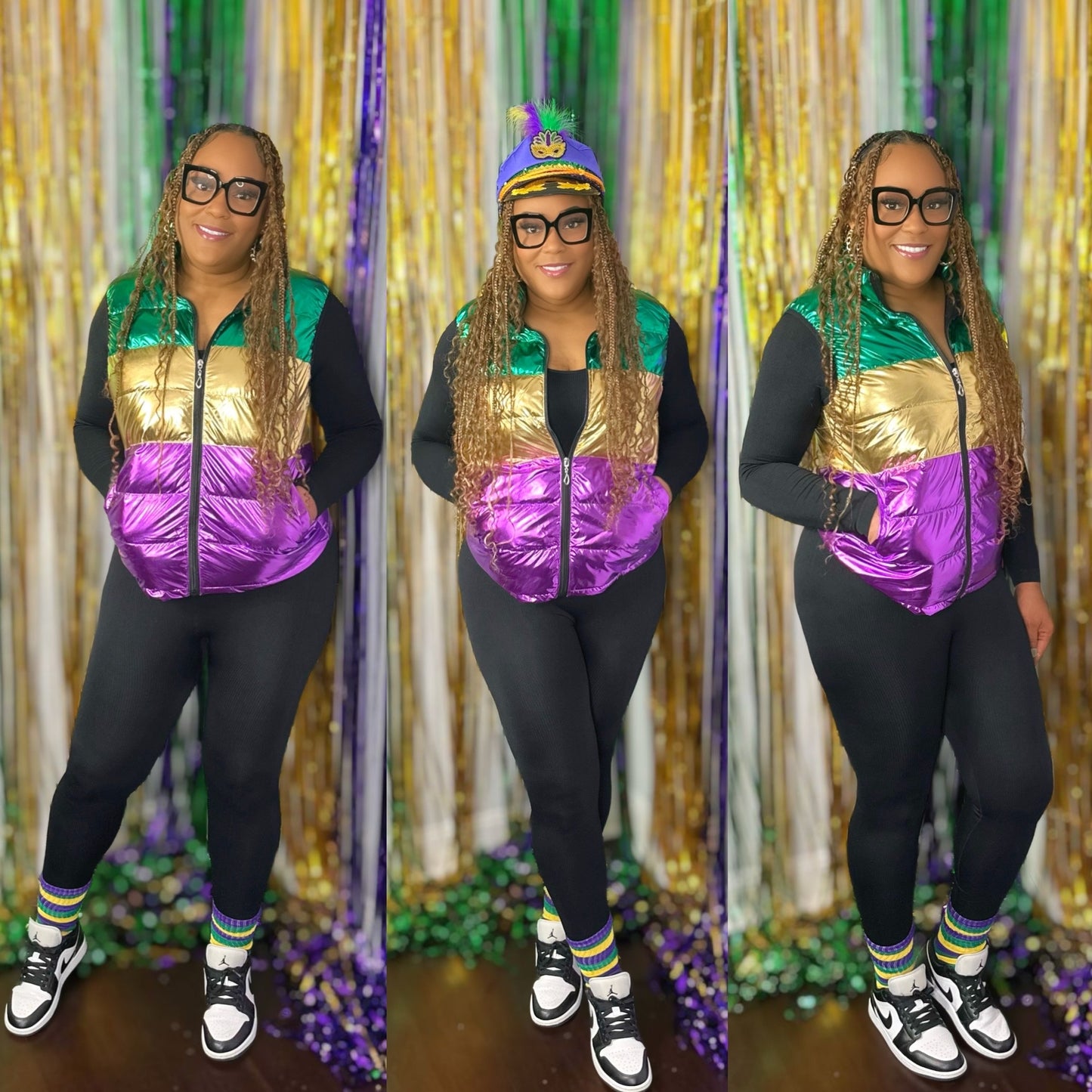 Mardi Gras Puffer Vest